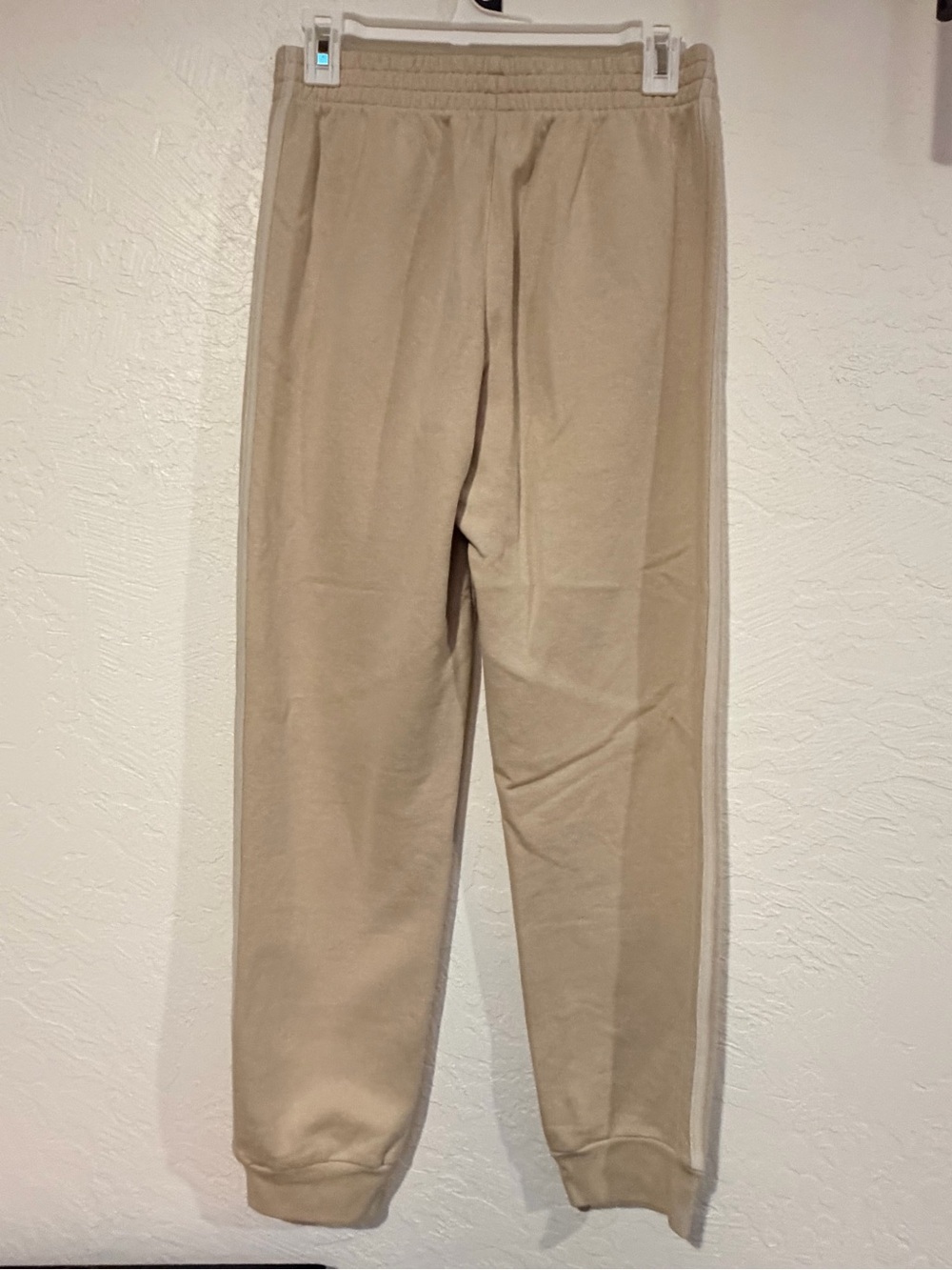 adidas Beige Three-Stripe Joggers - Picture 2 of 4